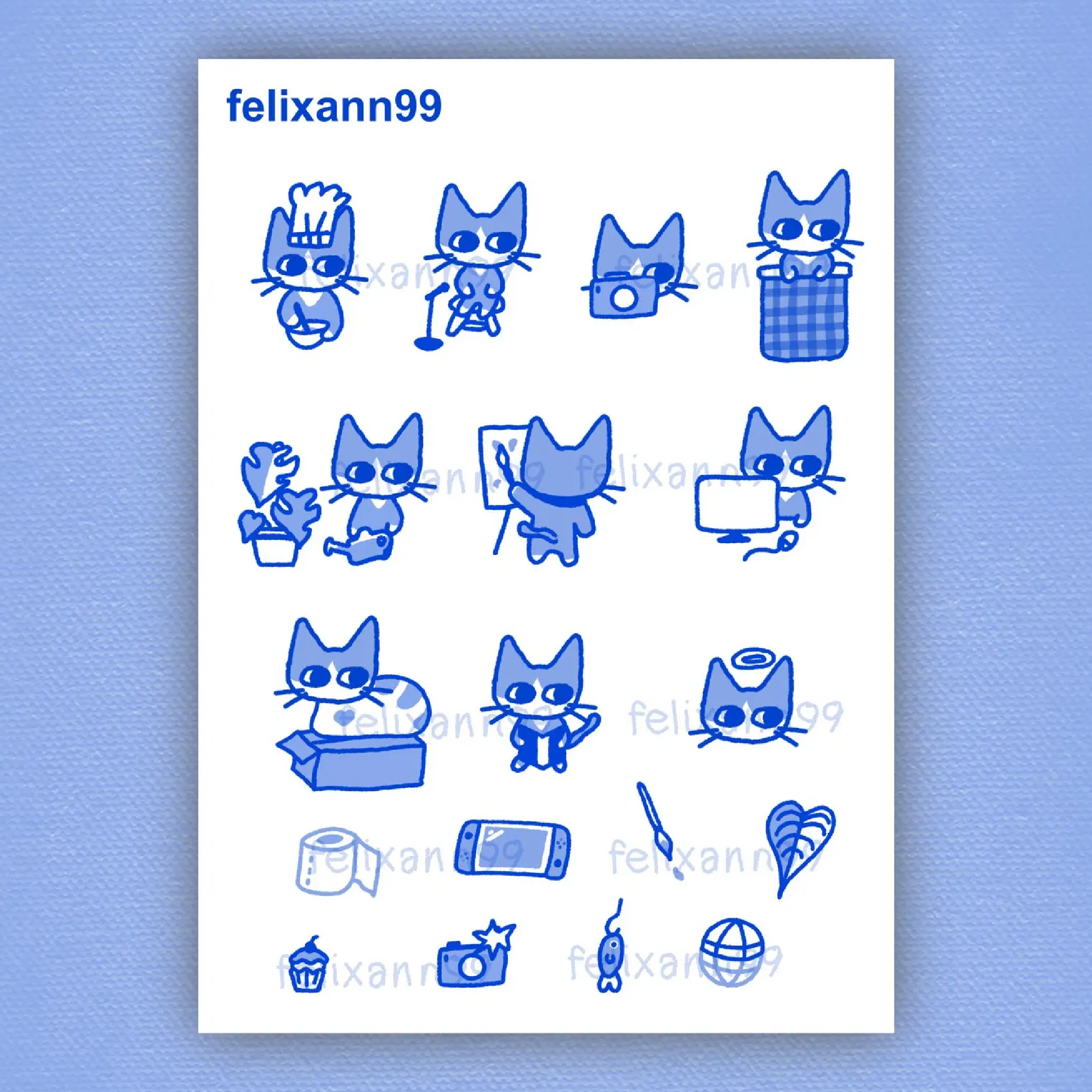 Clear Tuxedo Cats Sticker sheet