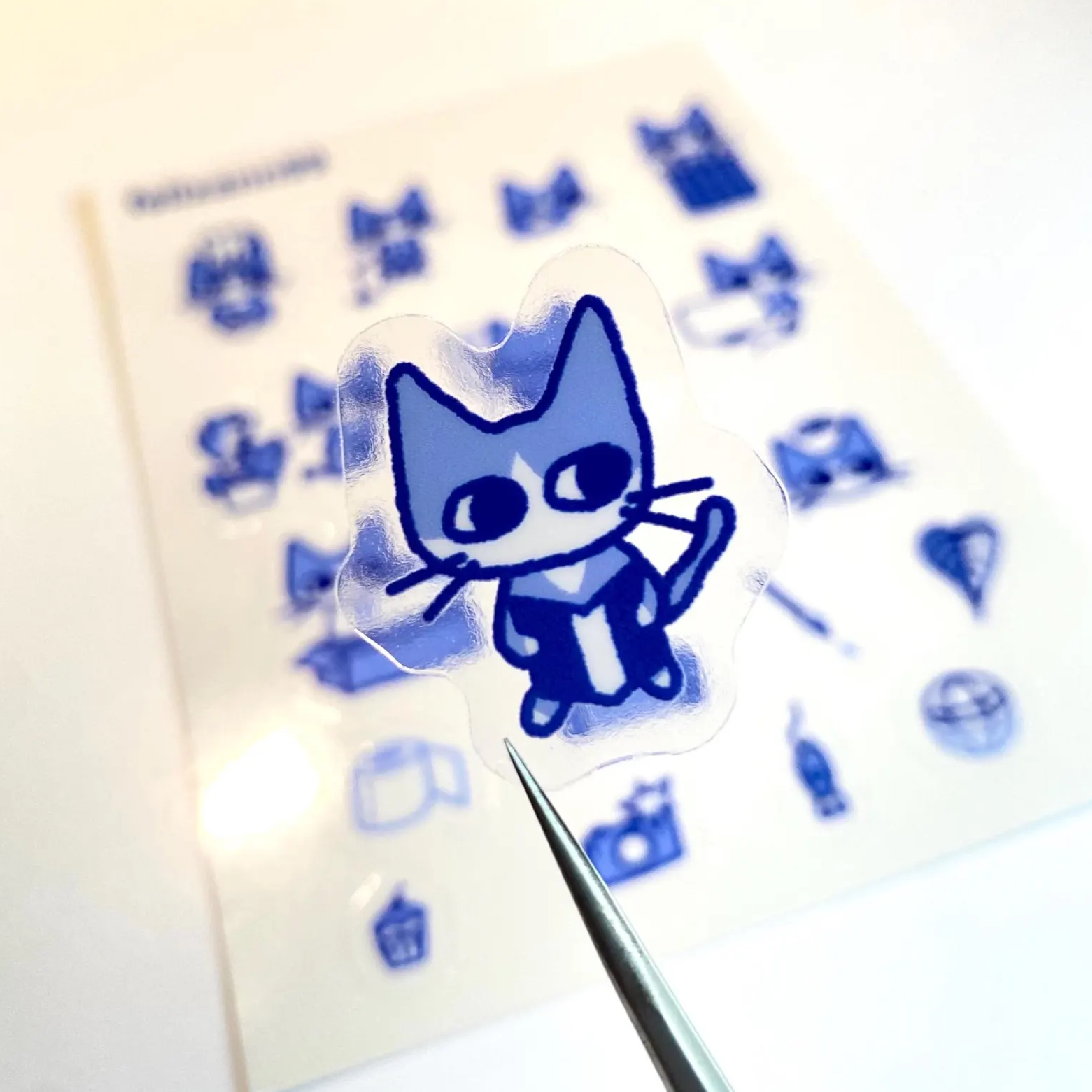 Clear Tuxedo Cats Sticker sheet
