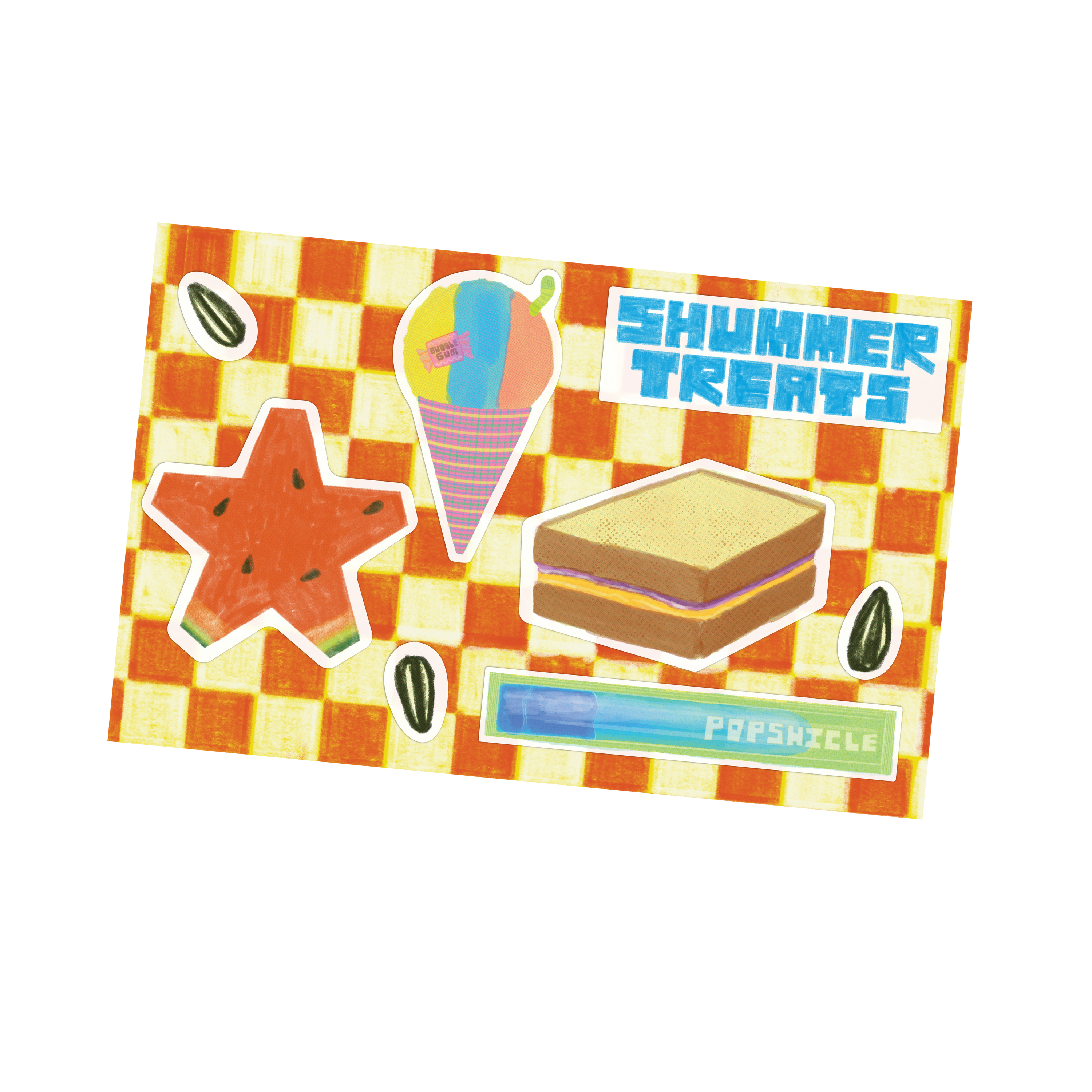 Shummer Time! Sticker sheet