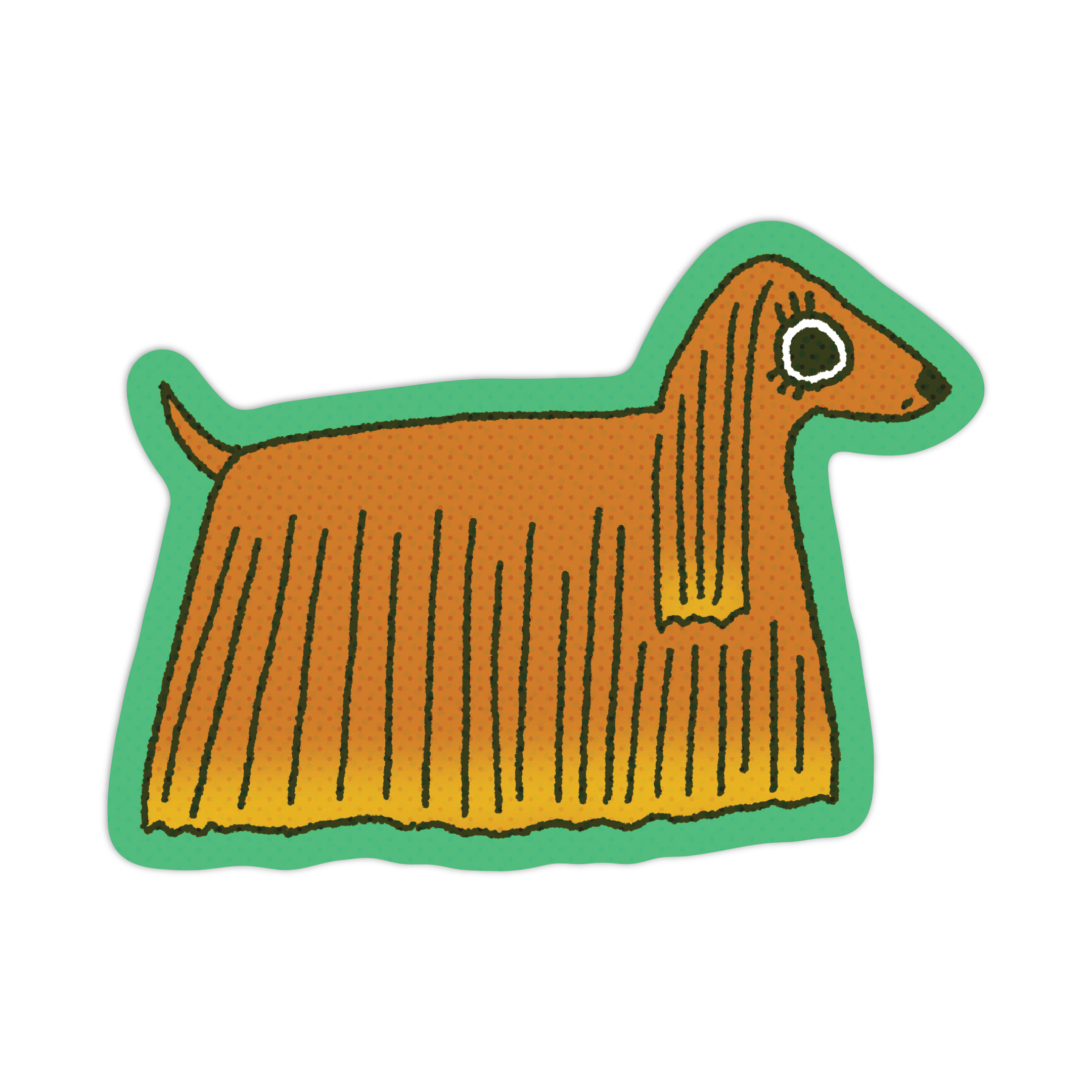 long hair dog! sticker