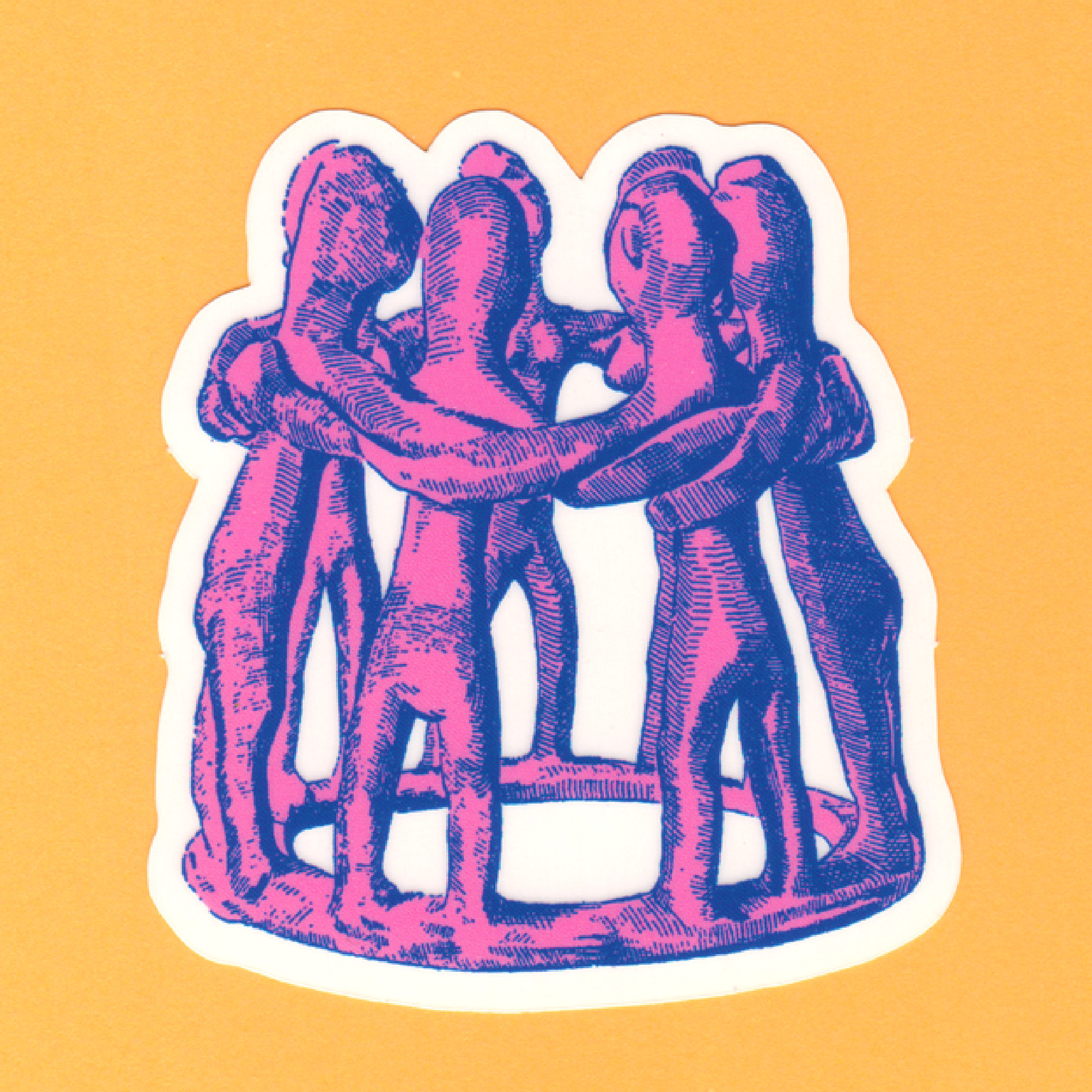 Group hug sticker