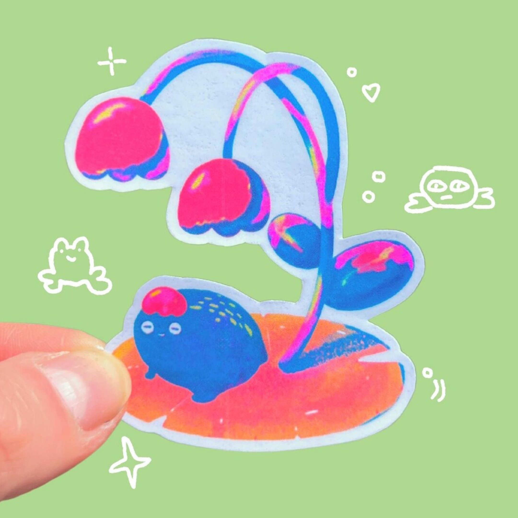 Rain Frog on Lily Pad Sticker