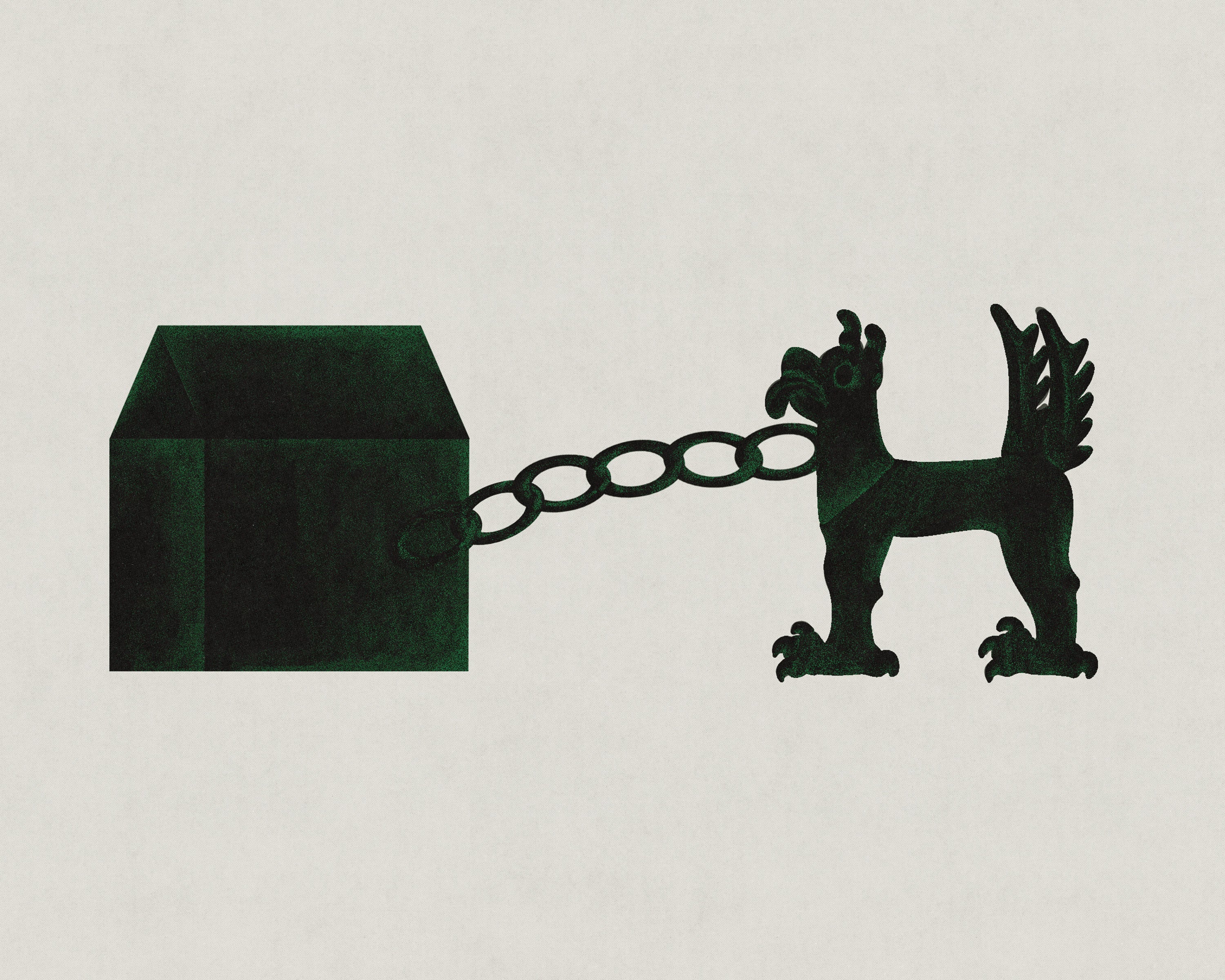 Caged Dog Print