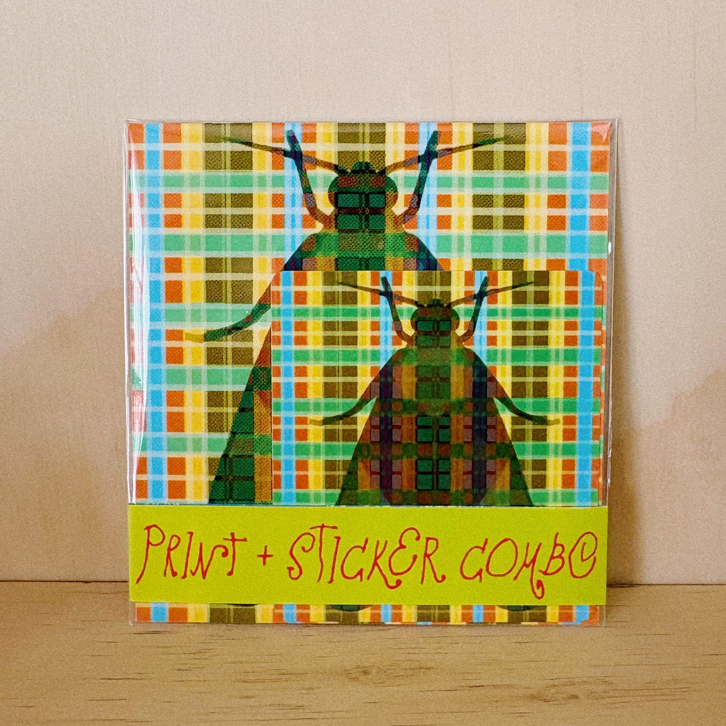 MOTH PLAID! Print & Sticker Combo