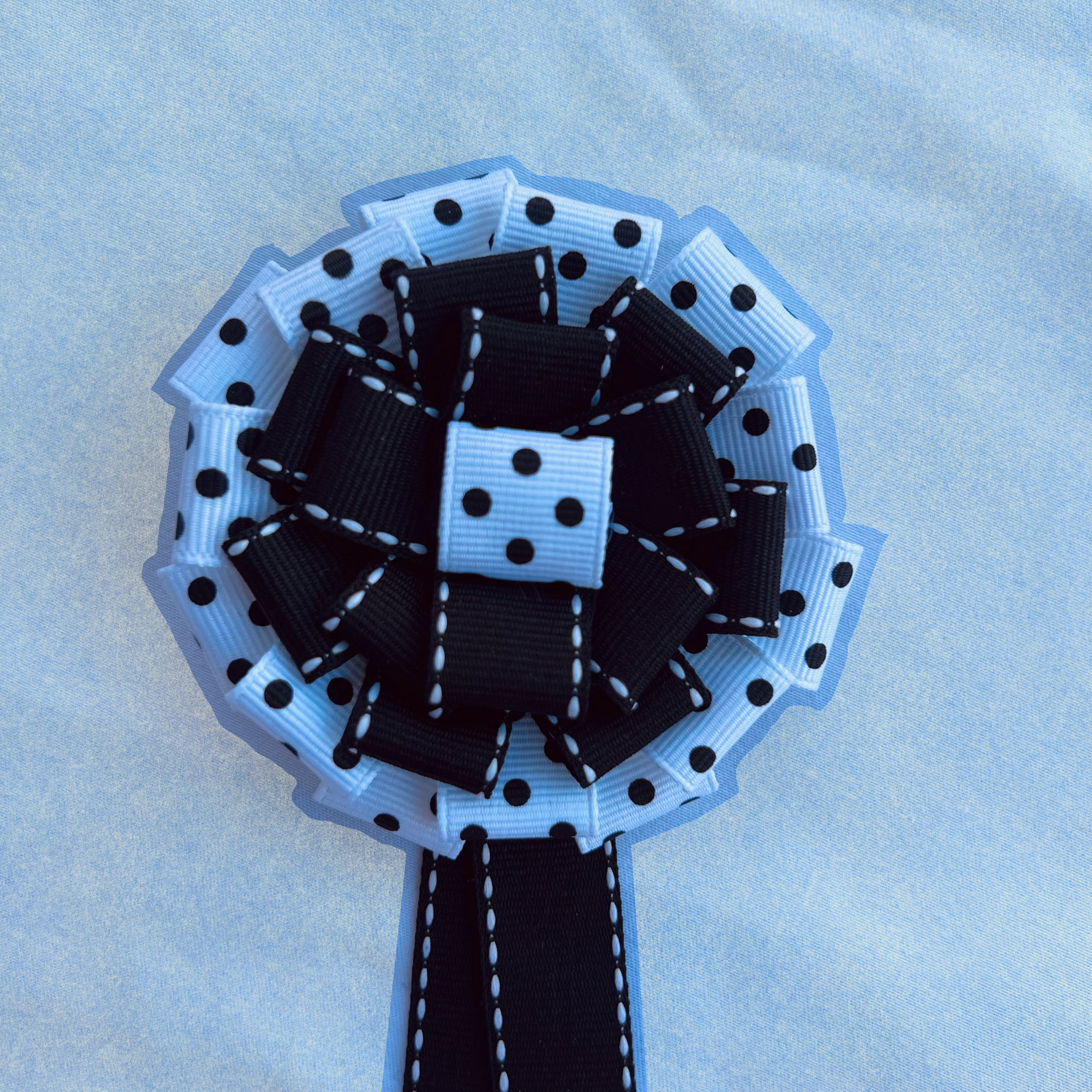 Polka Dot Rosette Hair Clip