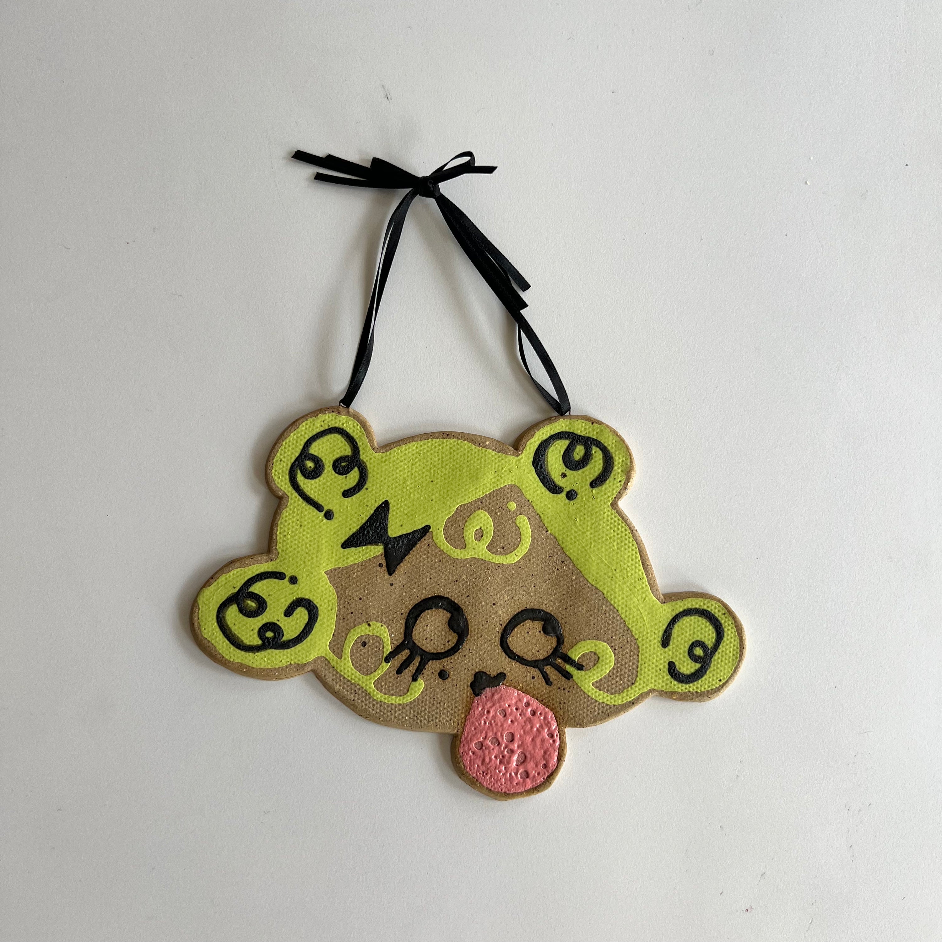 green bubblegum ceramic wall hanging