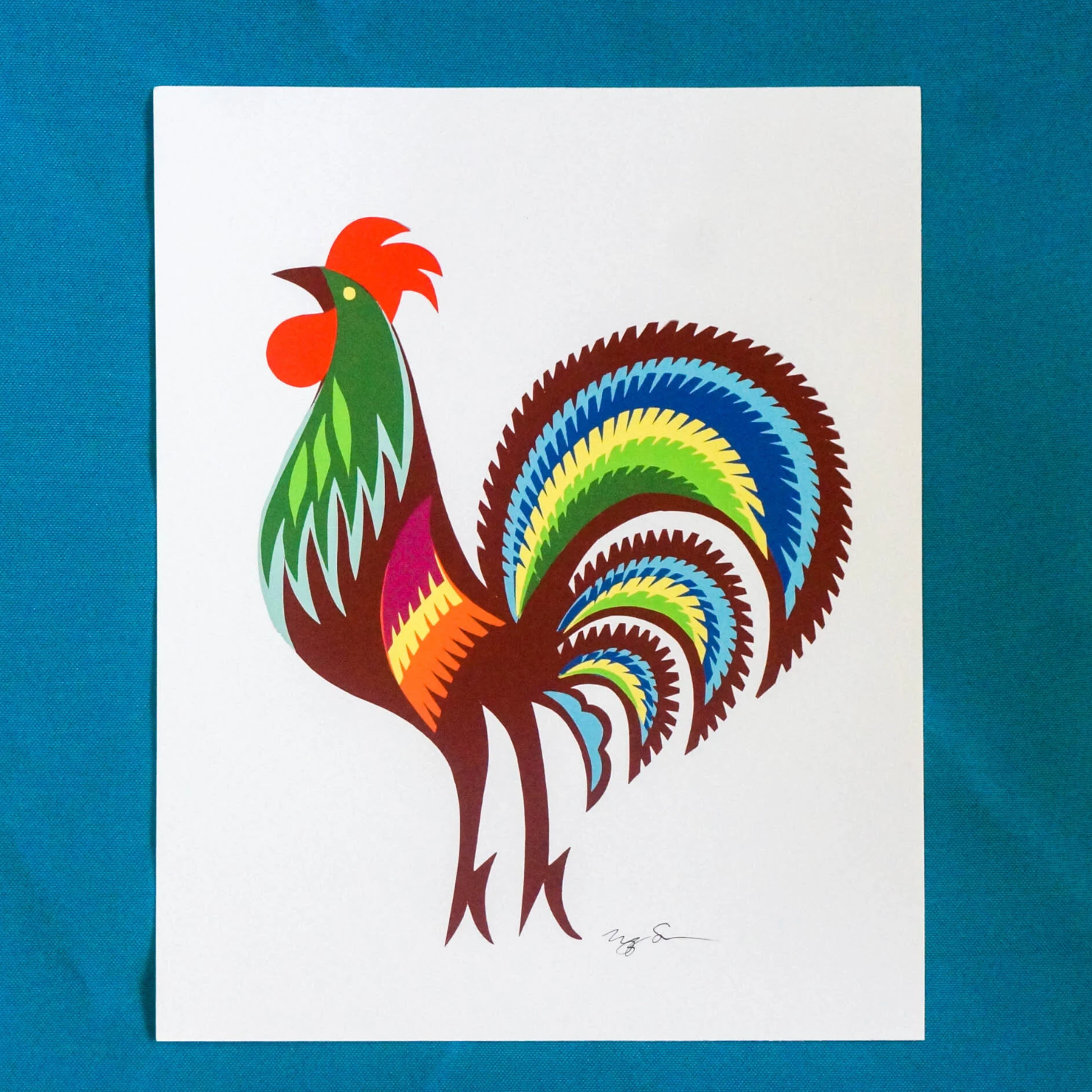 Colorful Kogut (Rooster) Print