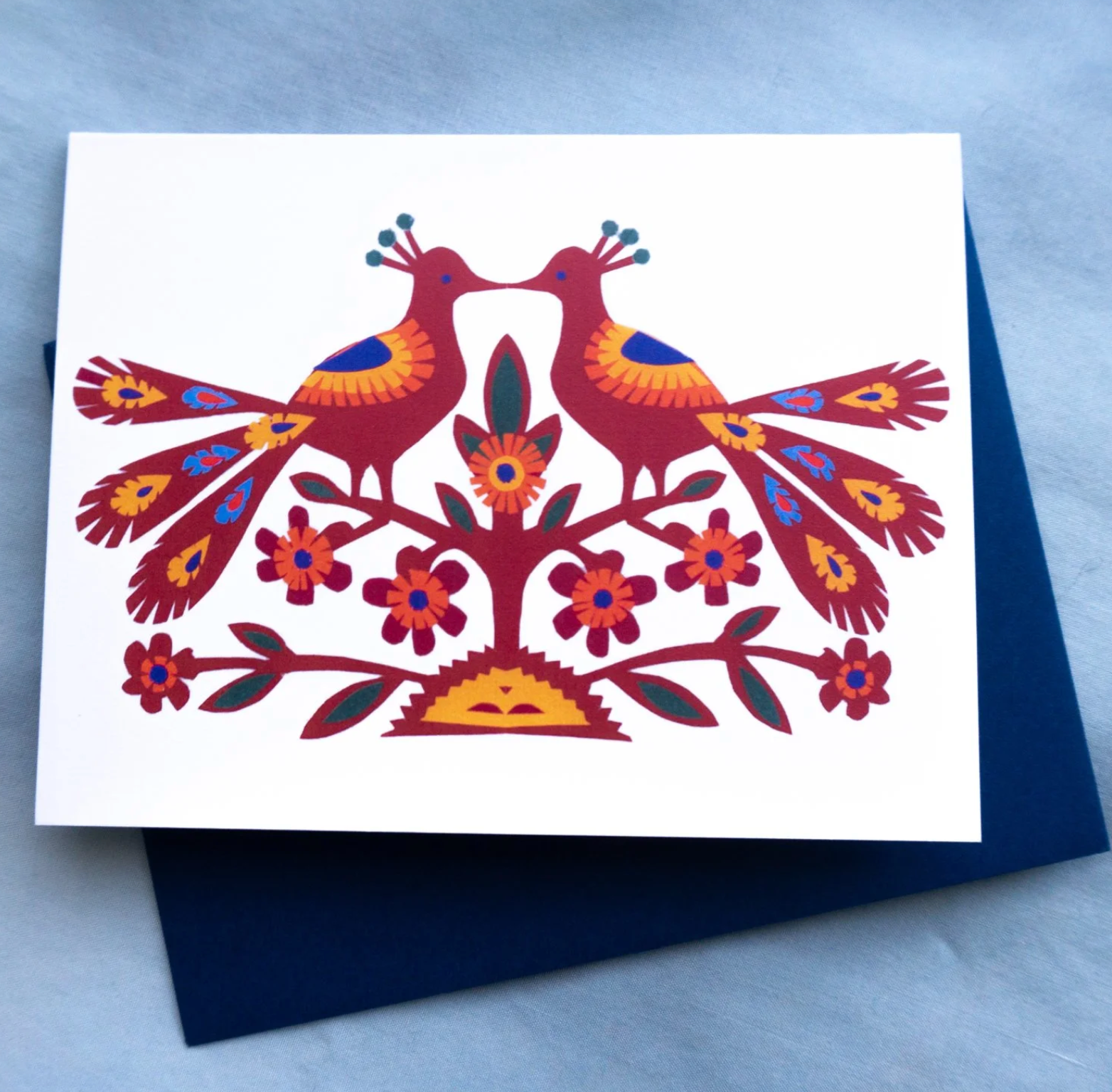 Kissing Peacocks Notecard