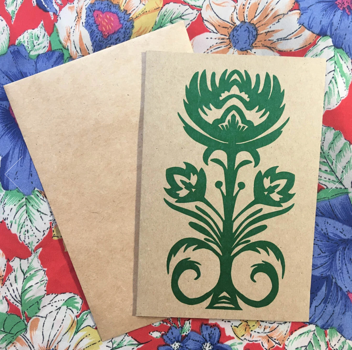 Green Flower Notecard
