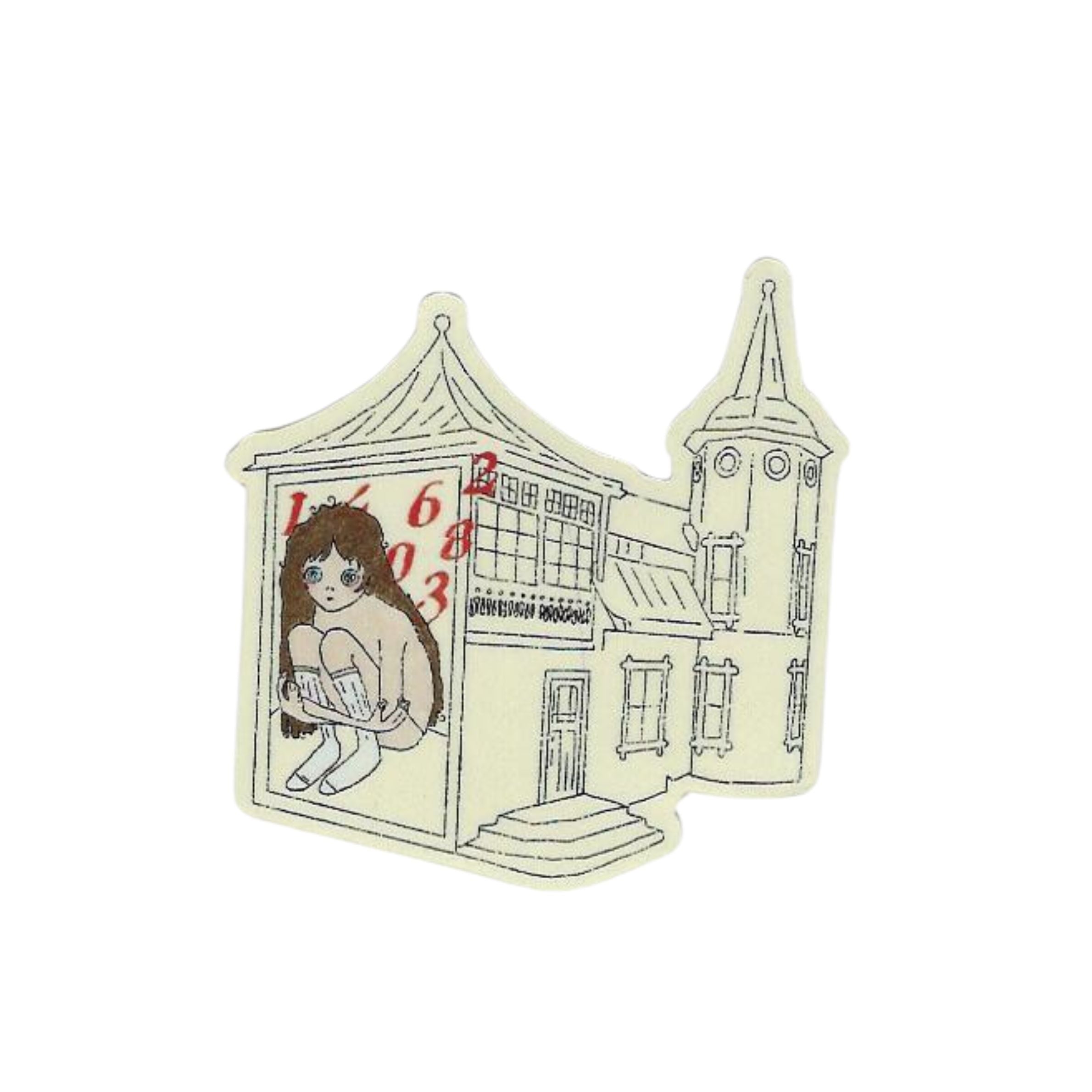 counting girl sticker