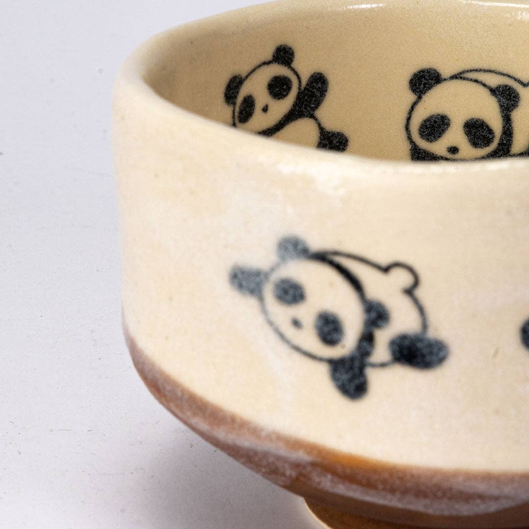 Panda Matcha Bowl 8oz 3.75"D x 1.5"H Porcelain JP (1/36)