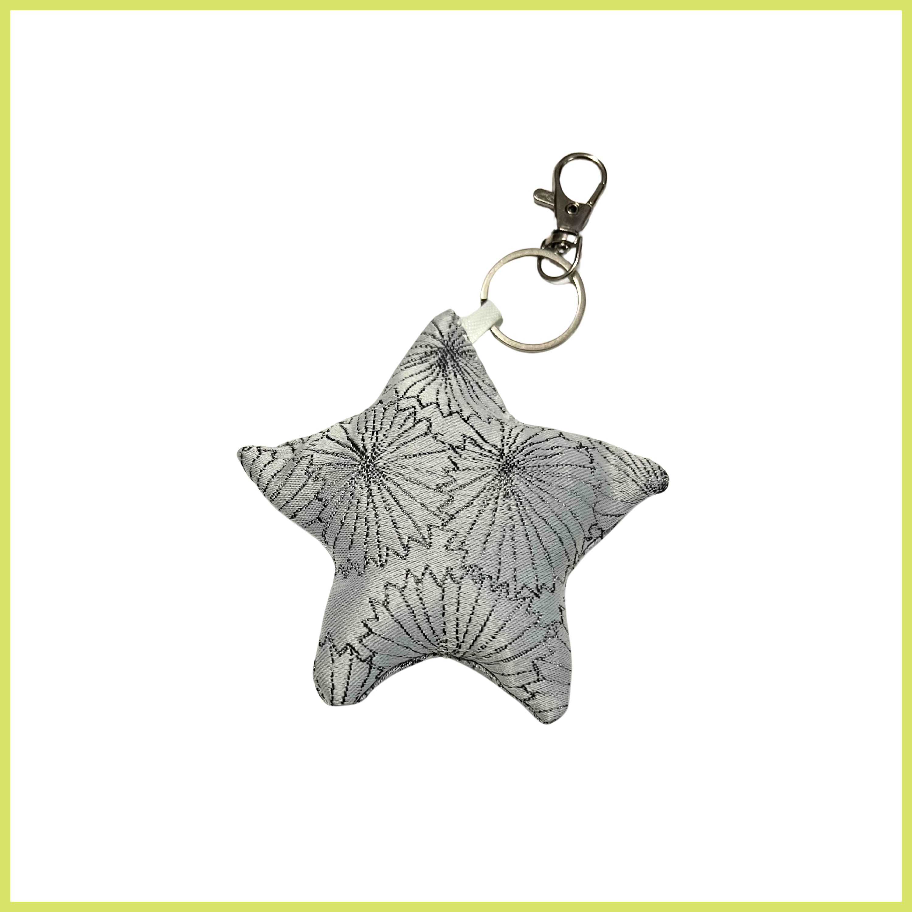 Silver Star Jacquard Bag Charm