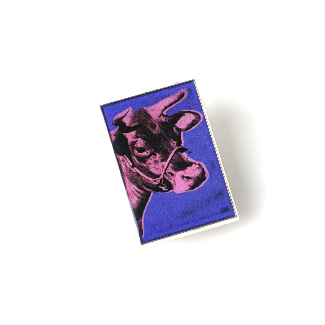 Warhol Cows Pink/Purple Pin