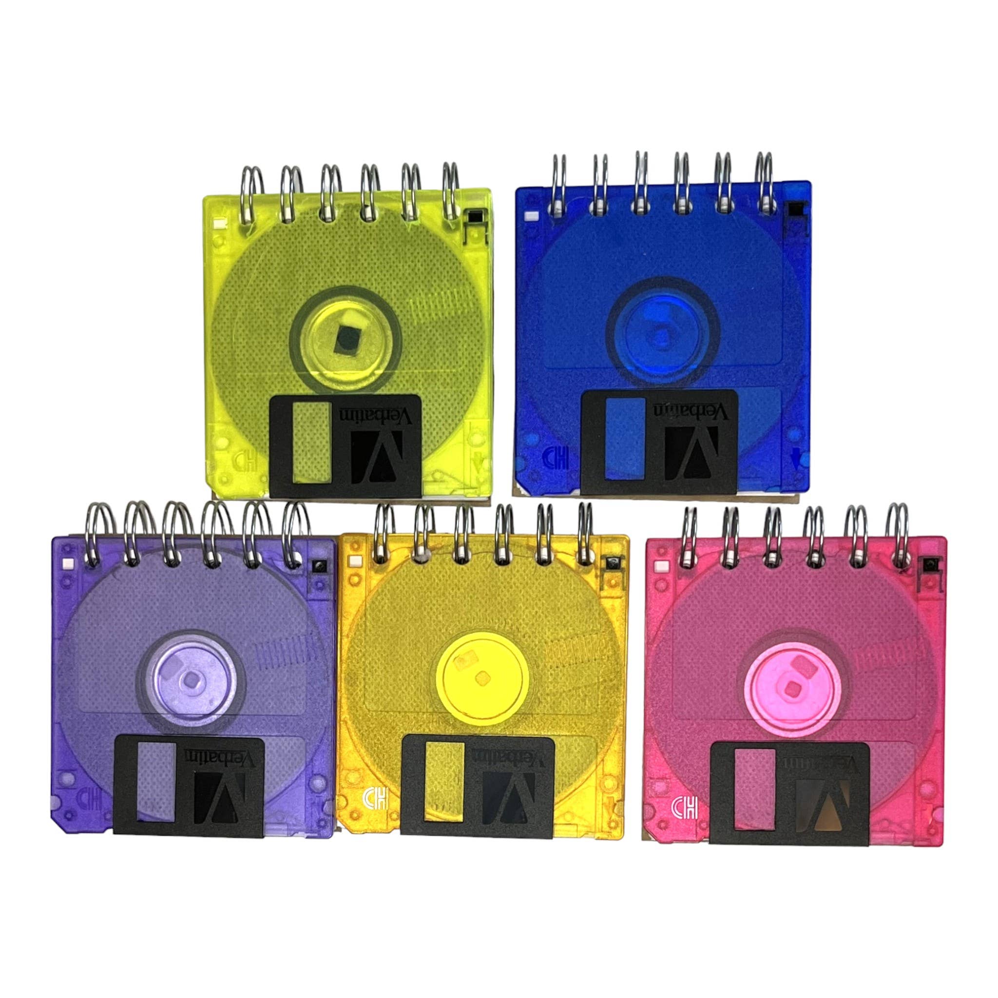 Upcycled Floppy Disk Journals - Cool Fluorescent Colors