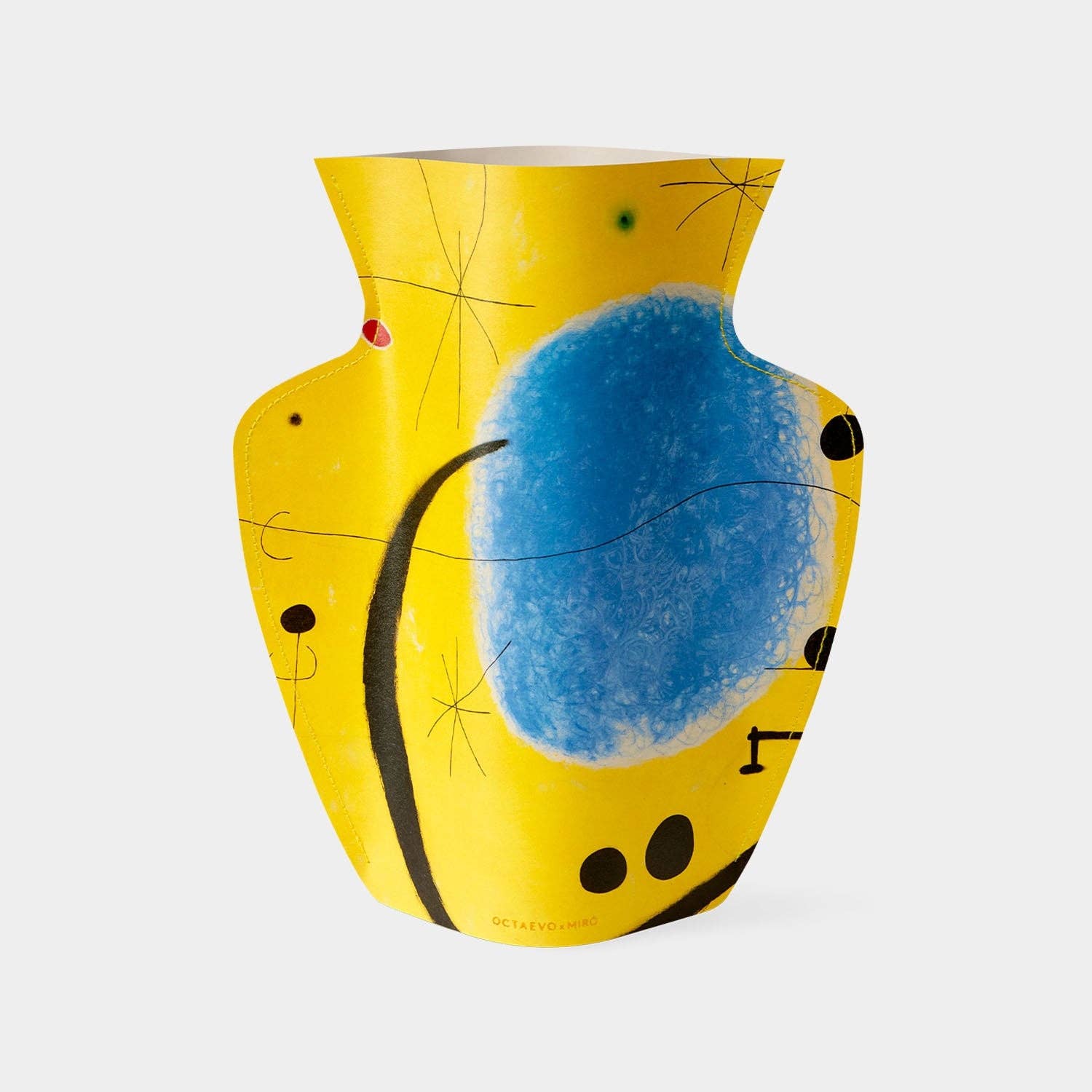 OCTAEVO Miró Paper Vase - Yellow, Flower Vase & Card Set