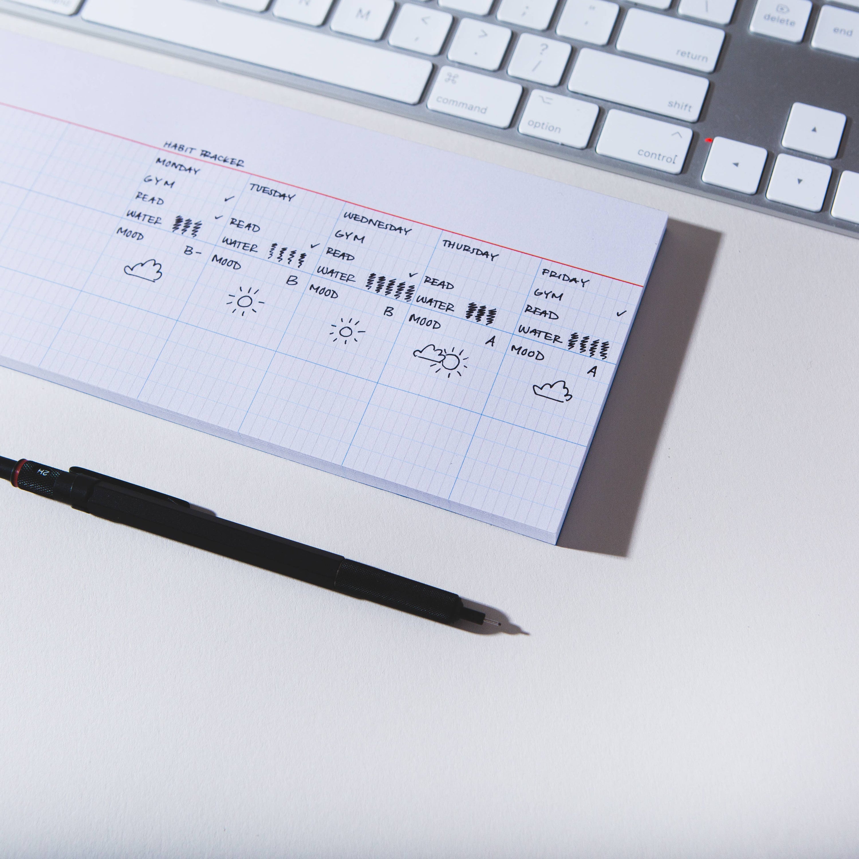 Keyboard Grid Notepad – Desk Pad for Daily Tasks & Planning