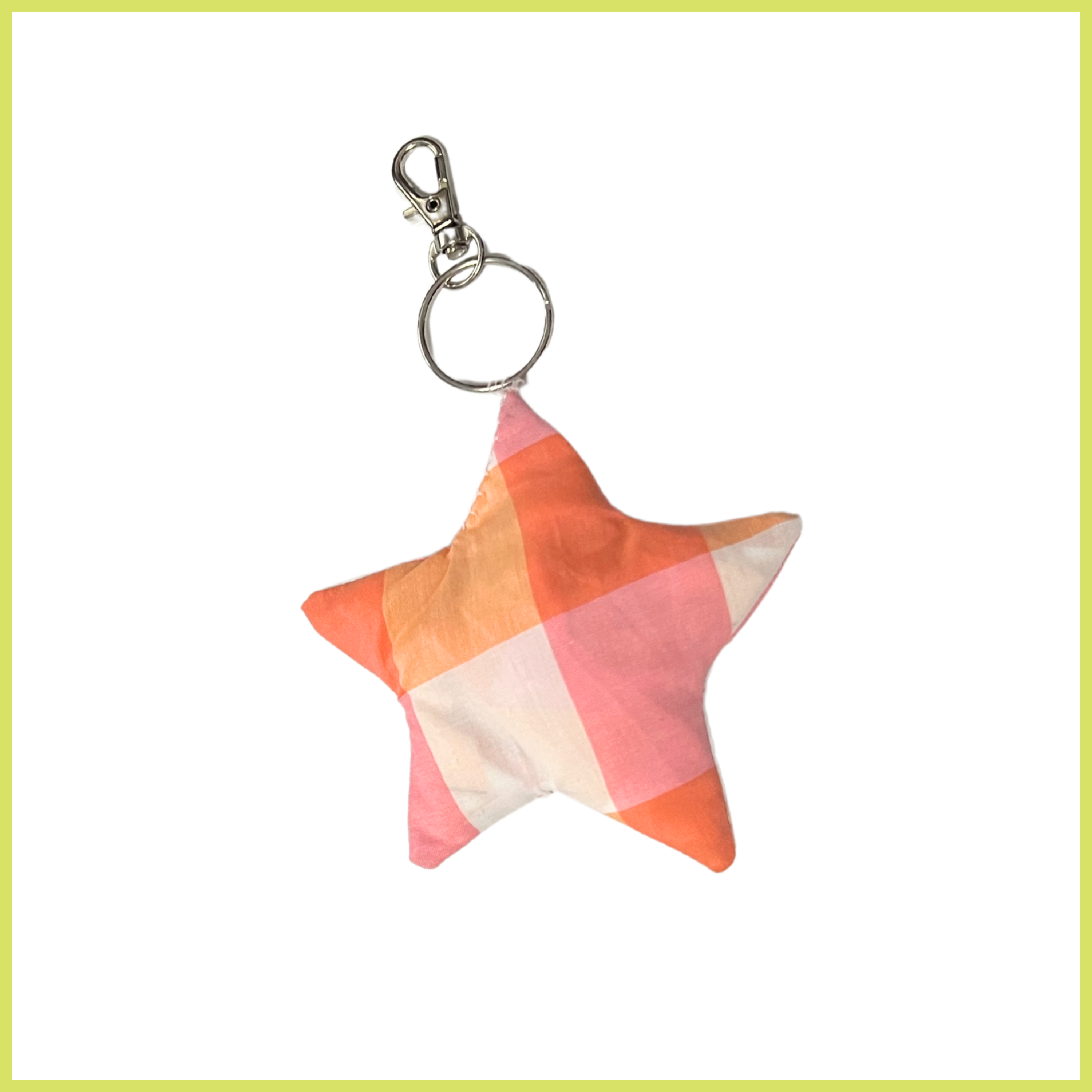 Orange Checks Bag Charm