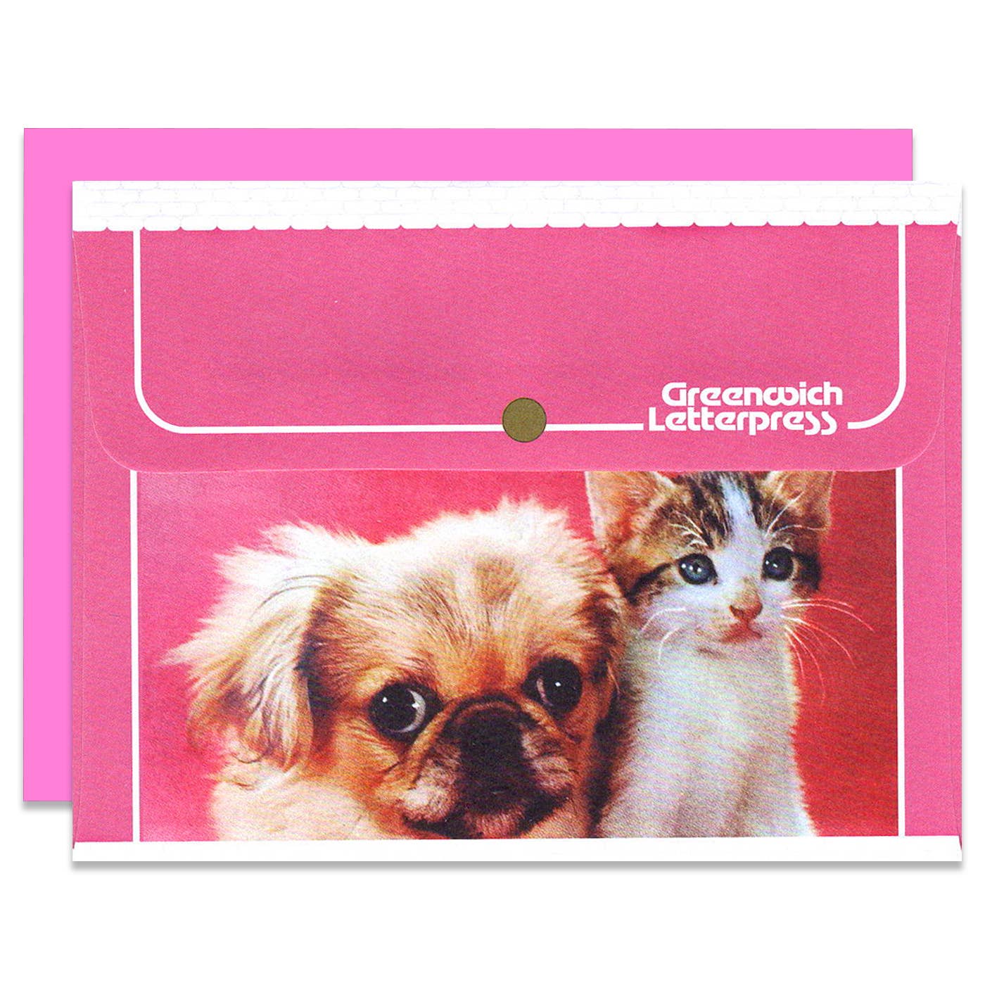 Pink Dog and Cat Friends – Card