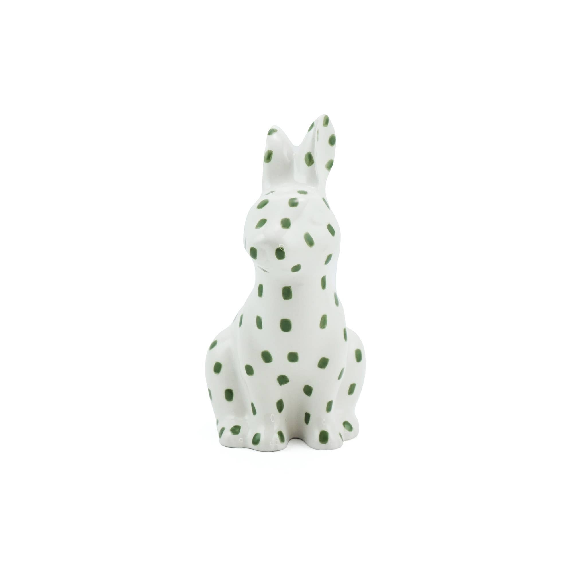 Ceramic Shaped Hare Vase Woodland Animal Green