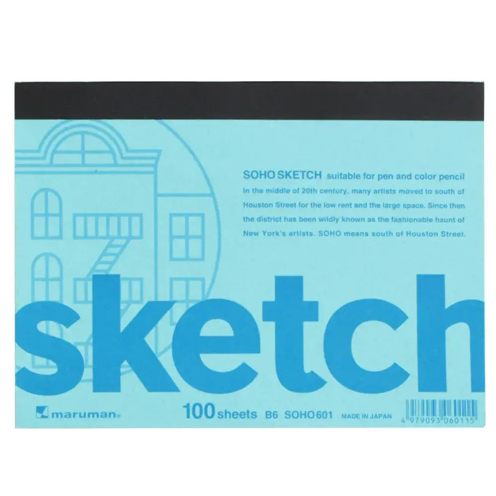 【JAPANESE STATIONERY】MARUMAN SOHO SKETCH PAD B6 100 SHEETS