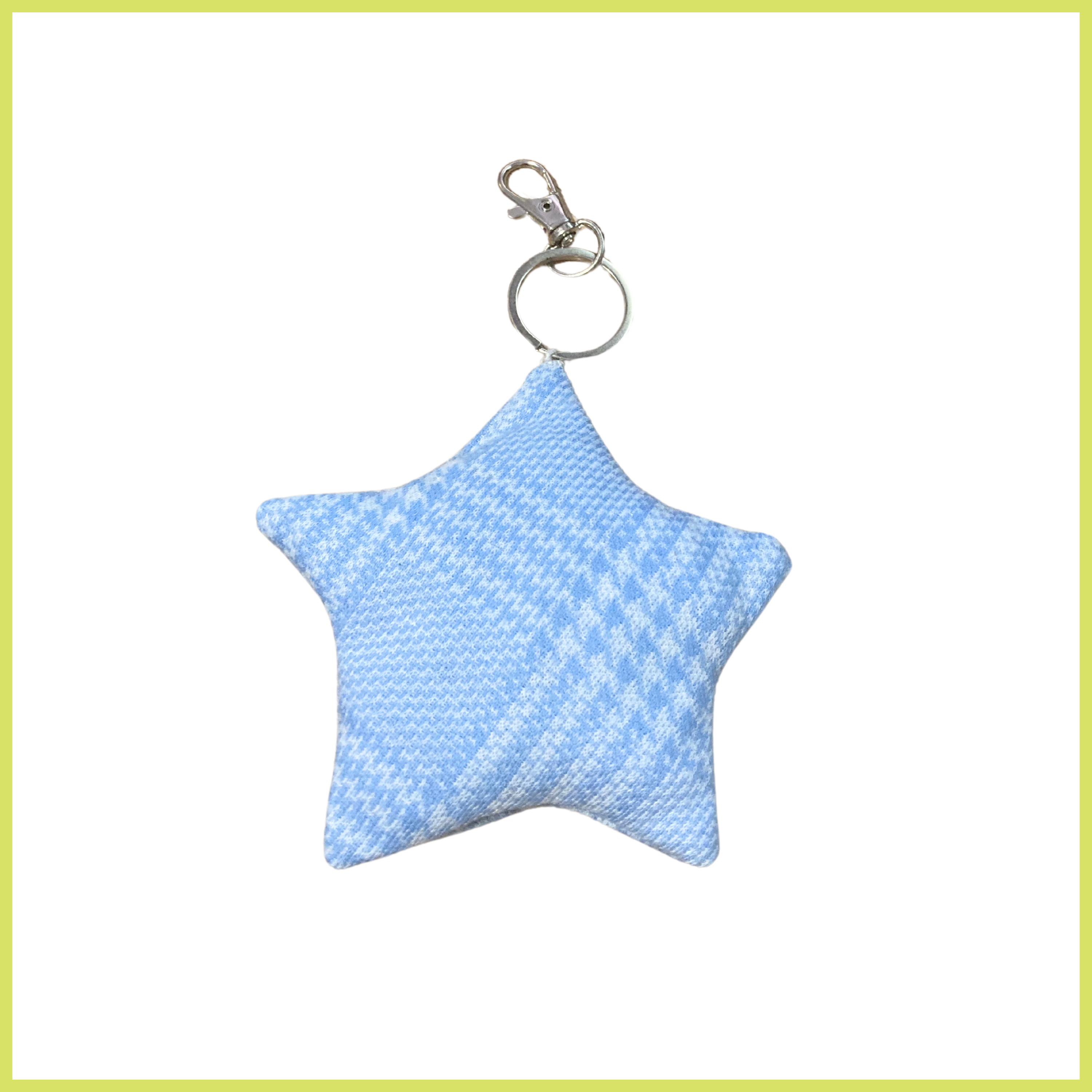 Blue Herringbone Bag Charm