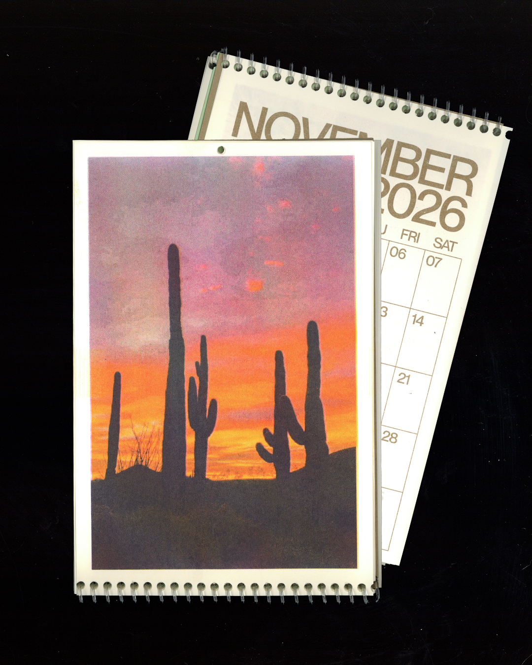 Cacti & Desert Dreams Risograph Small Hanging Calendar