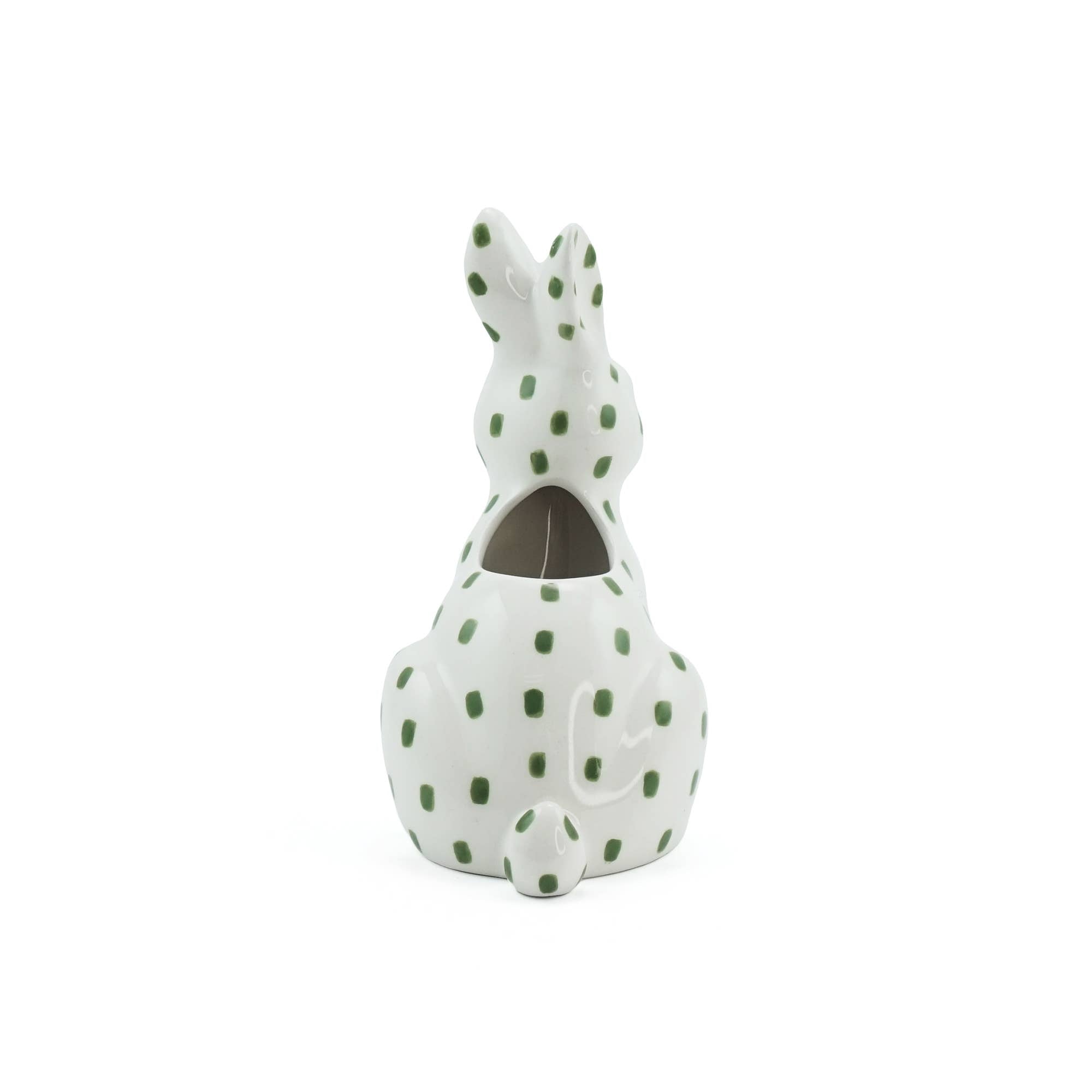 Ceramic Shaped Hare Vase Woodland Animal Green