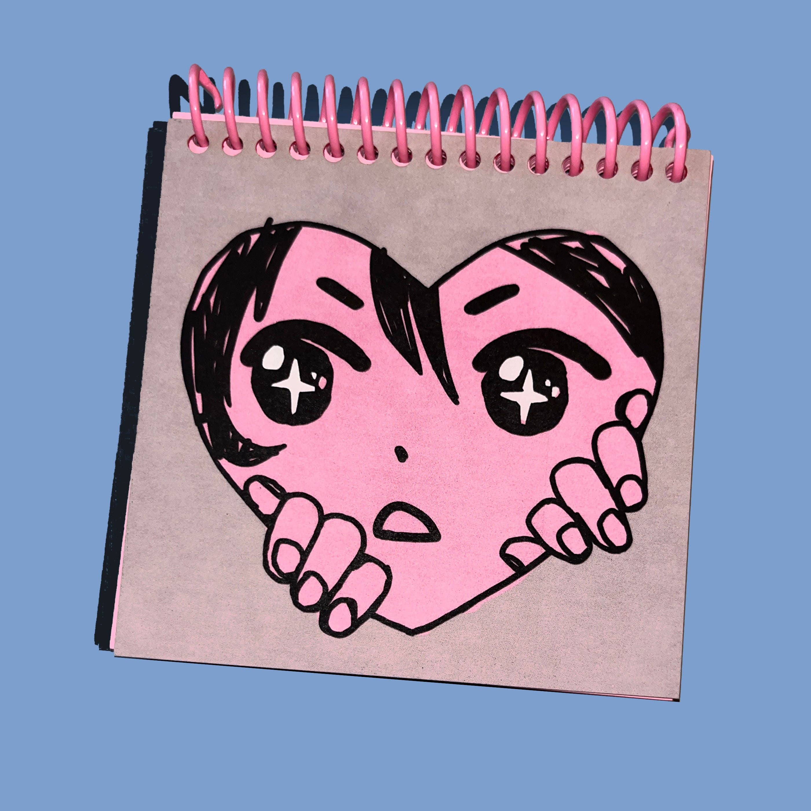 Heart Face Spiral Notepad