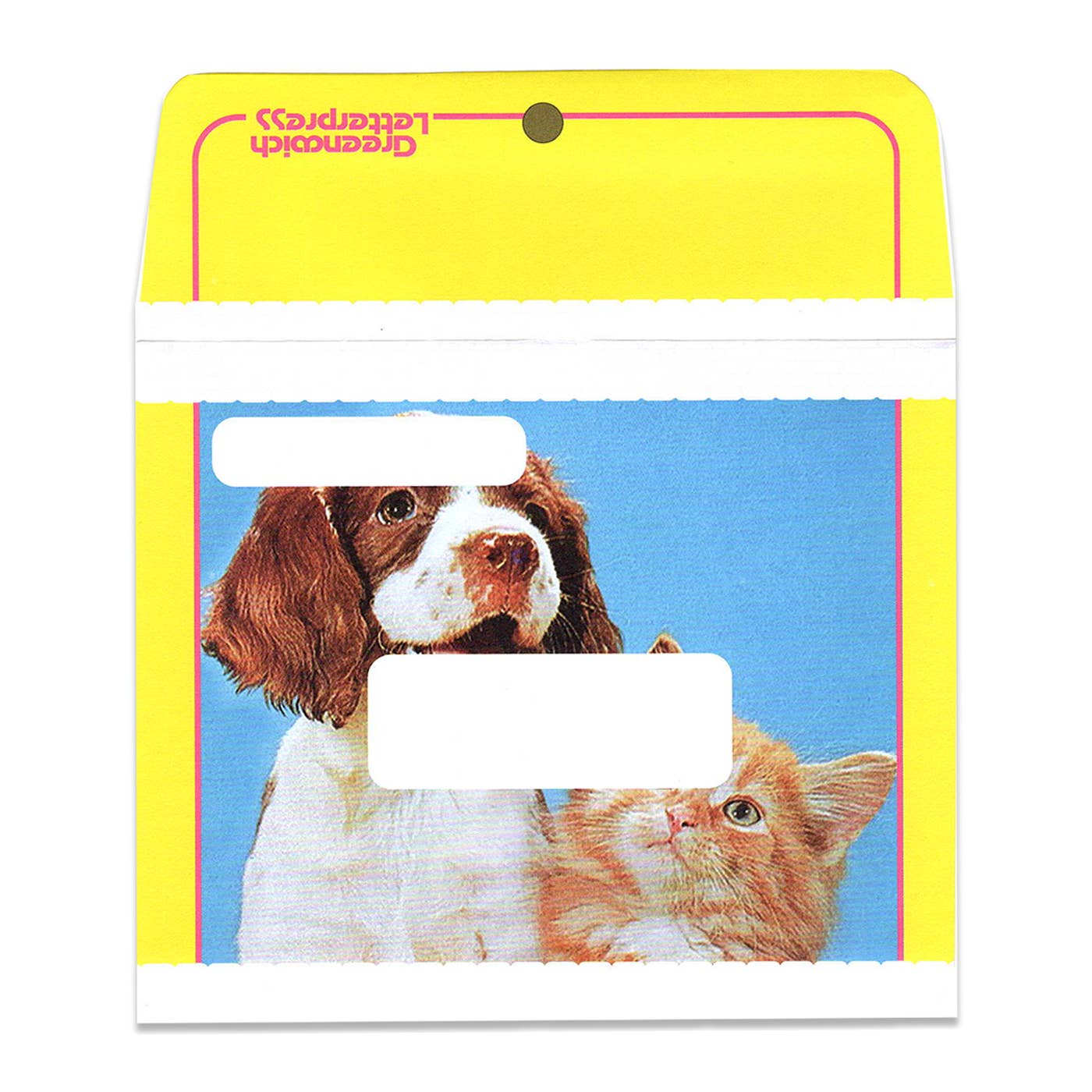 Dog & Cat Stationery – Vintage Envelope + Insert Card Set