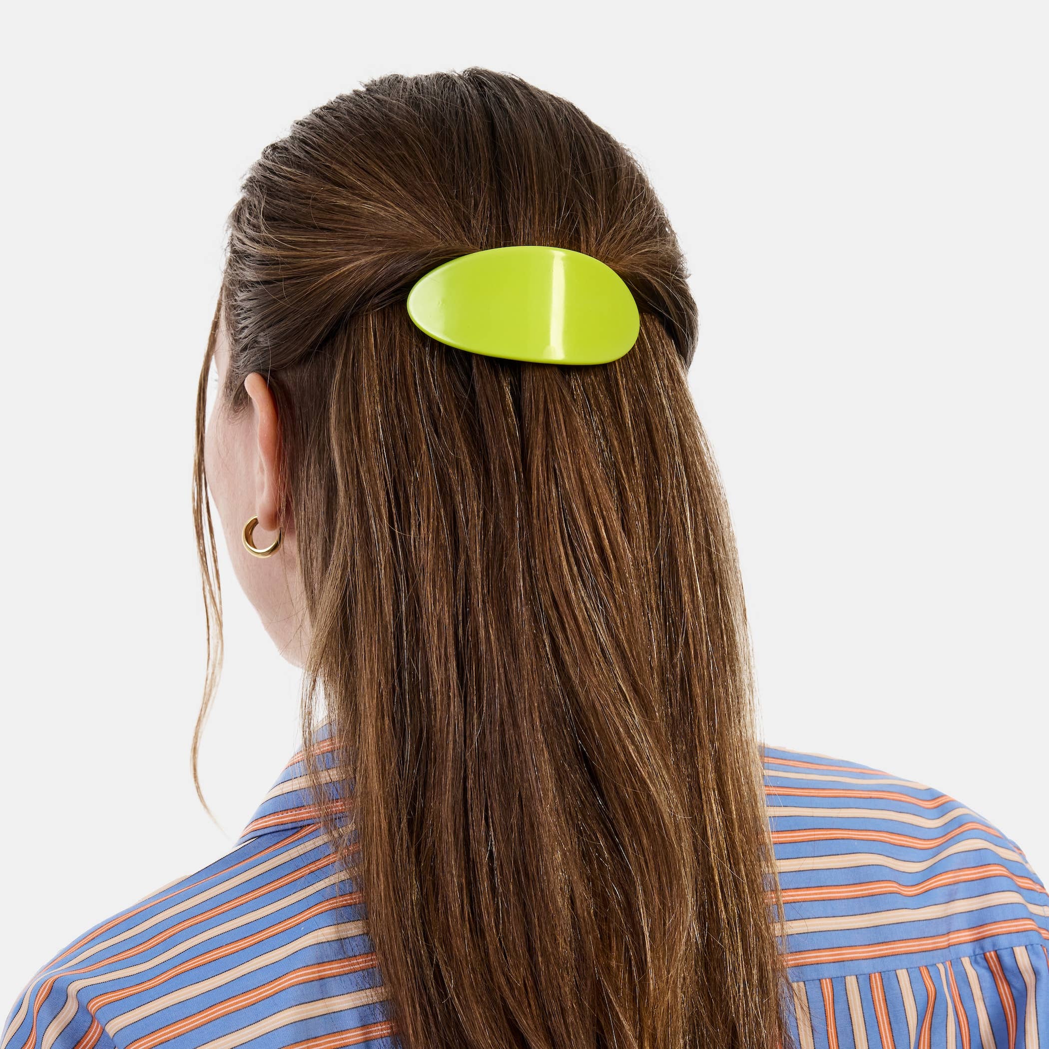 Oval Barrette in Lime