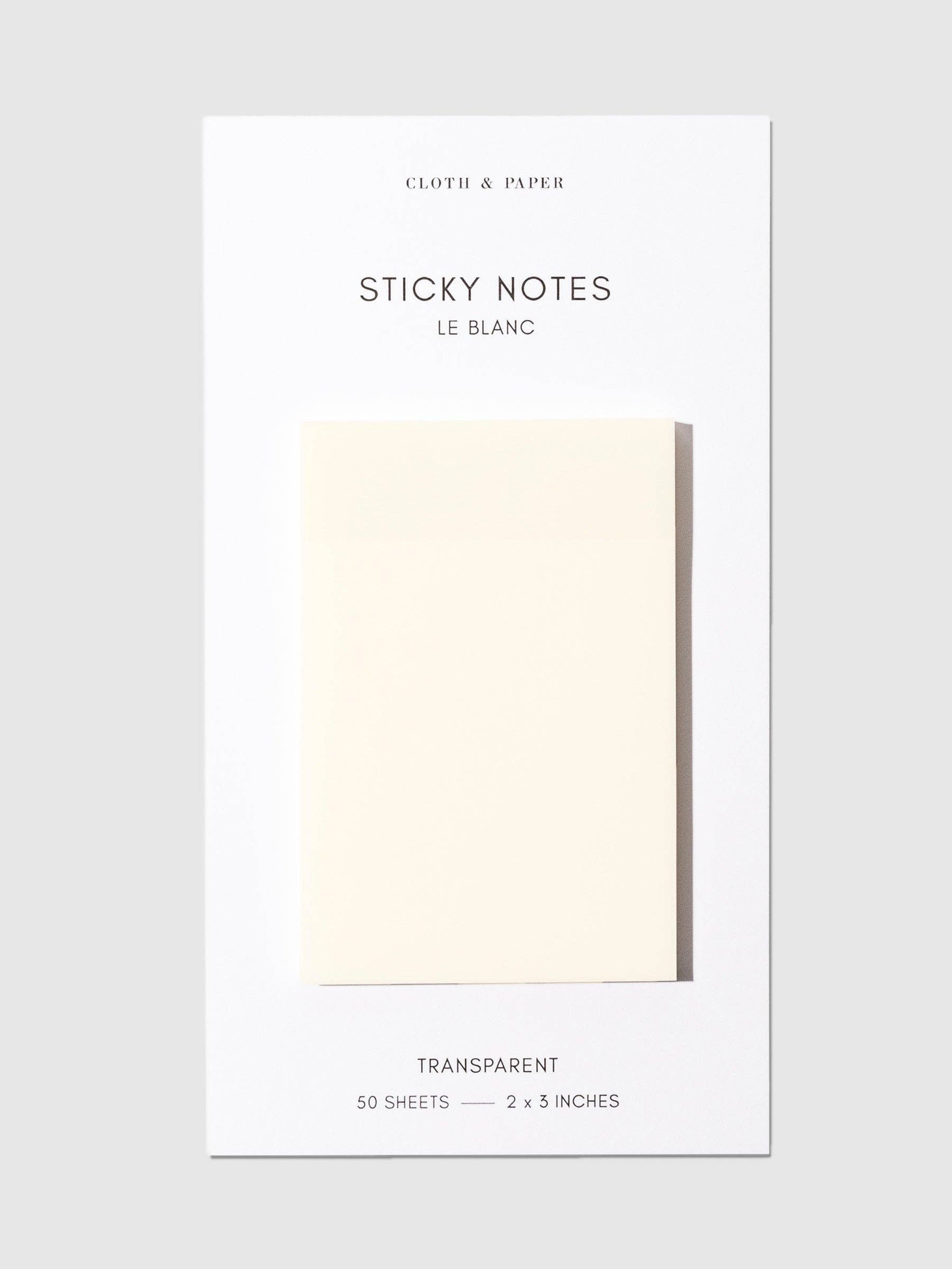 Transparent Rectangular Sticky Notes | Le Blanc | 2x3 – Scrappie!