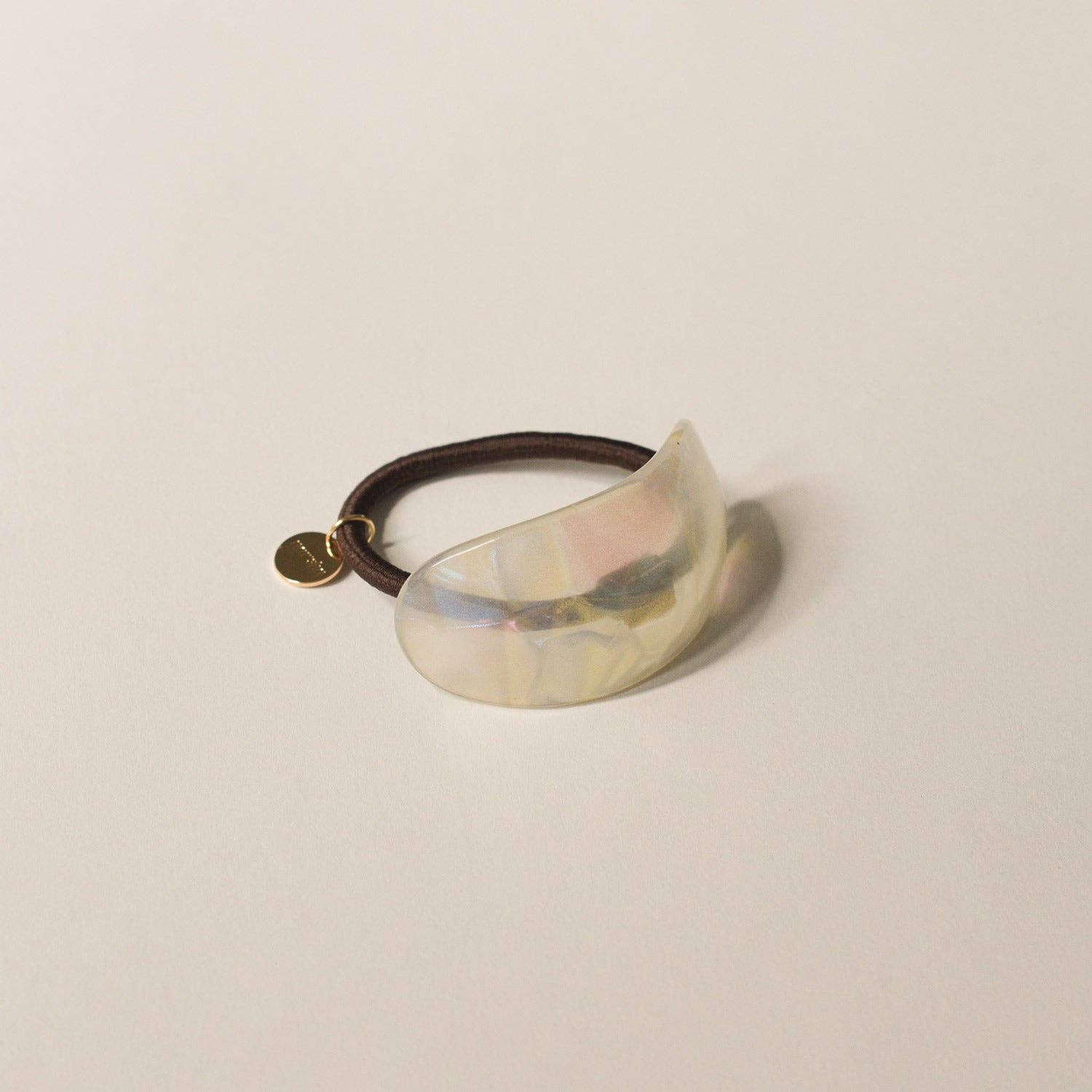 Curved Oval Resin Ponytail Hair Tie | Crystal Shell