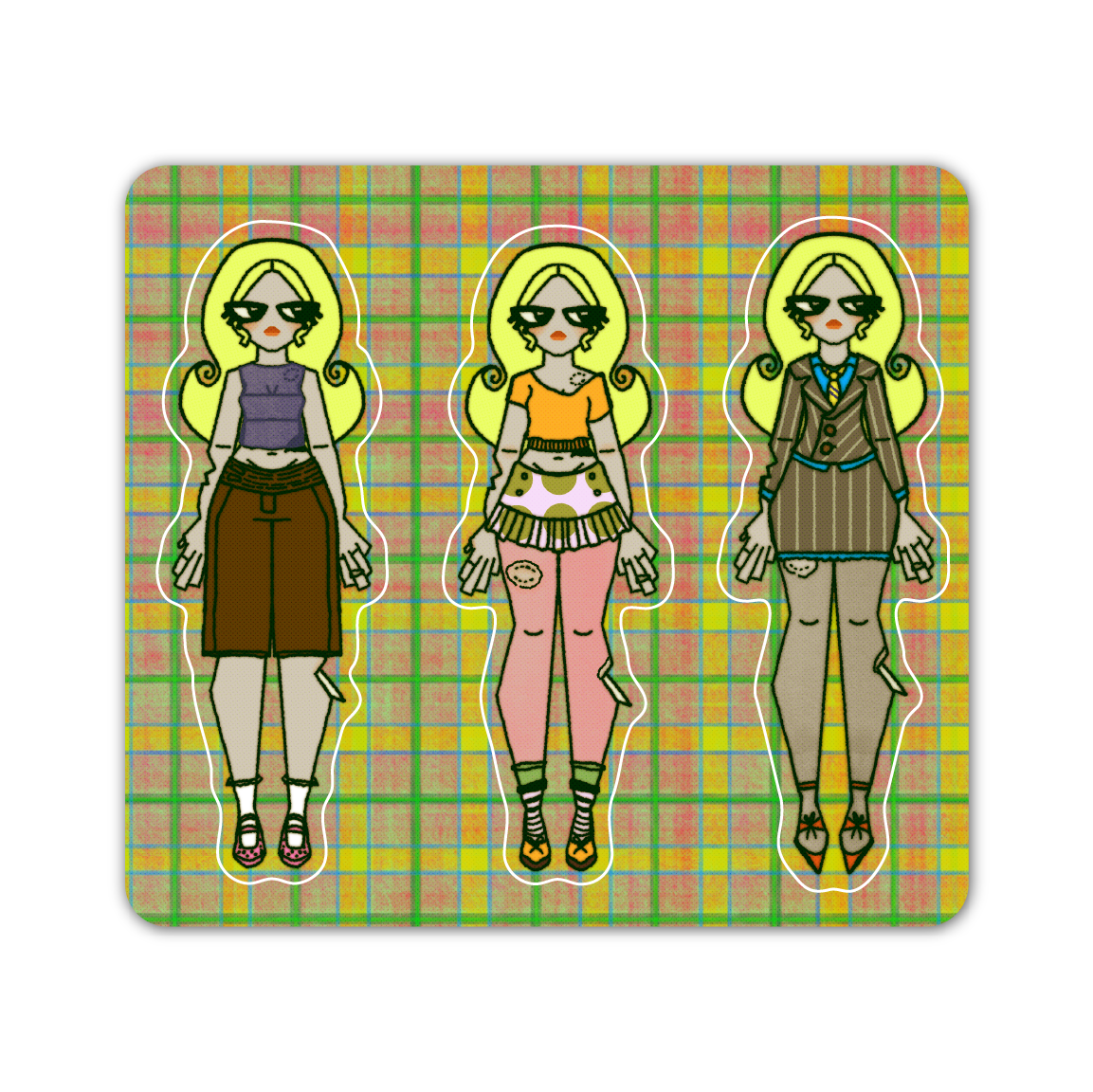 ZOMBIE PLAID! Sticker Sheet