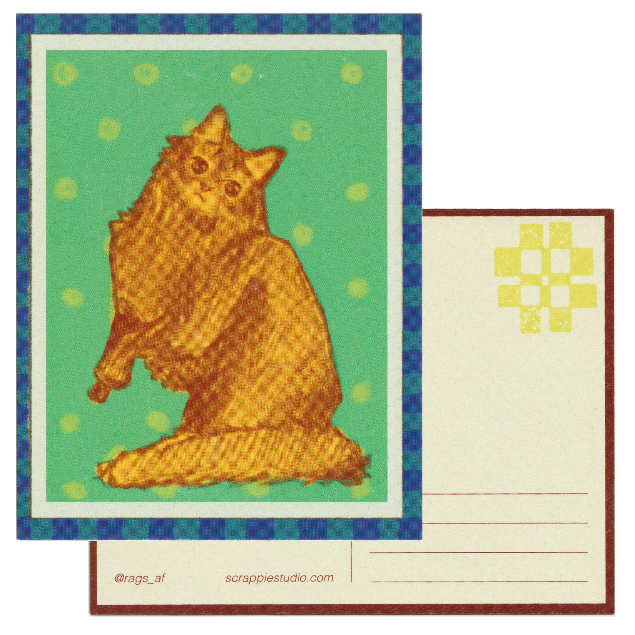 Green Cat! Postcard