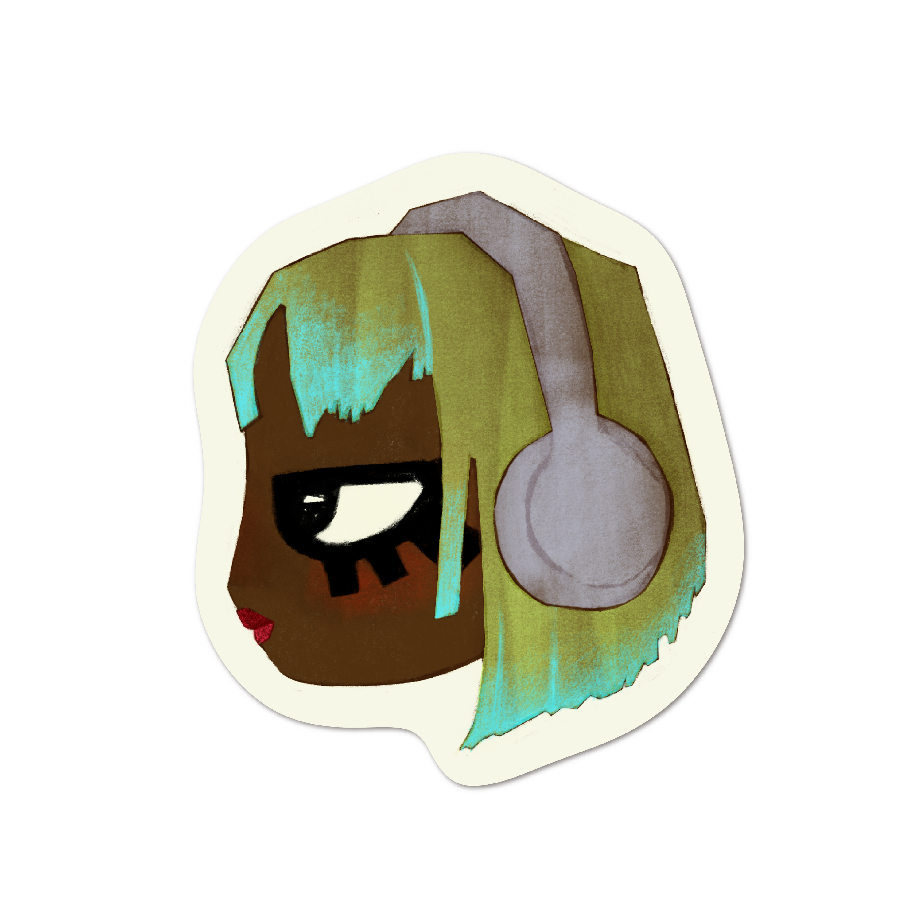 headphones girl! sticker