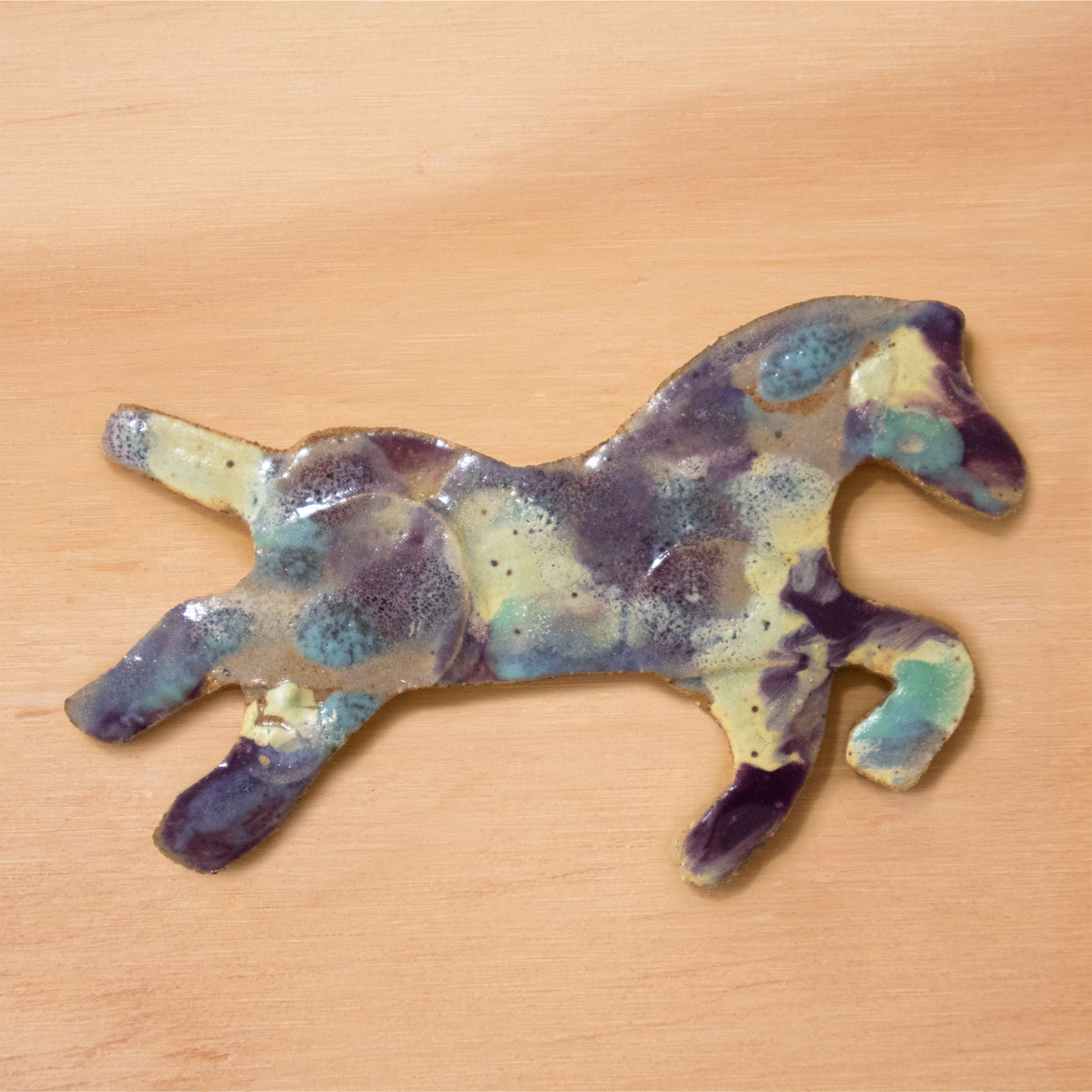 Purple Yellow and Green Horse! Wall Hanging