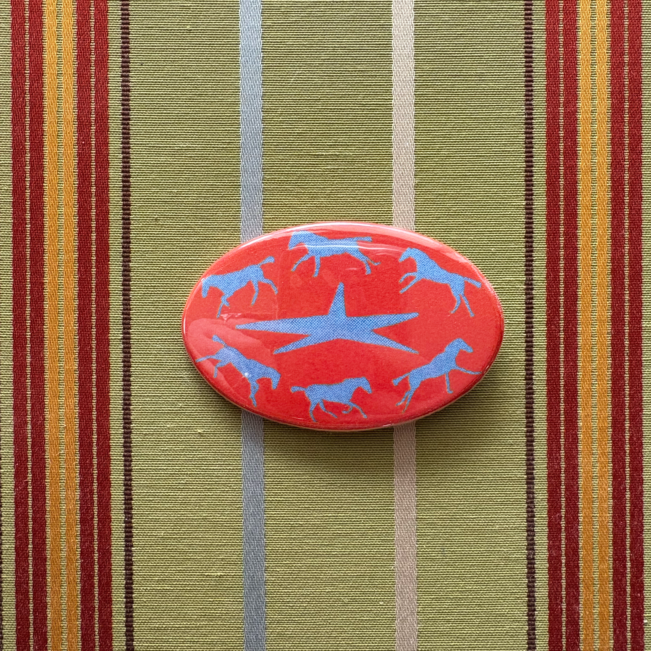 Running Horses! Button