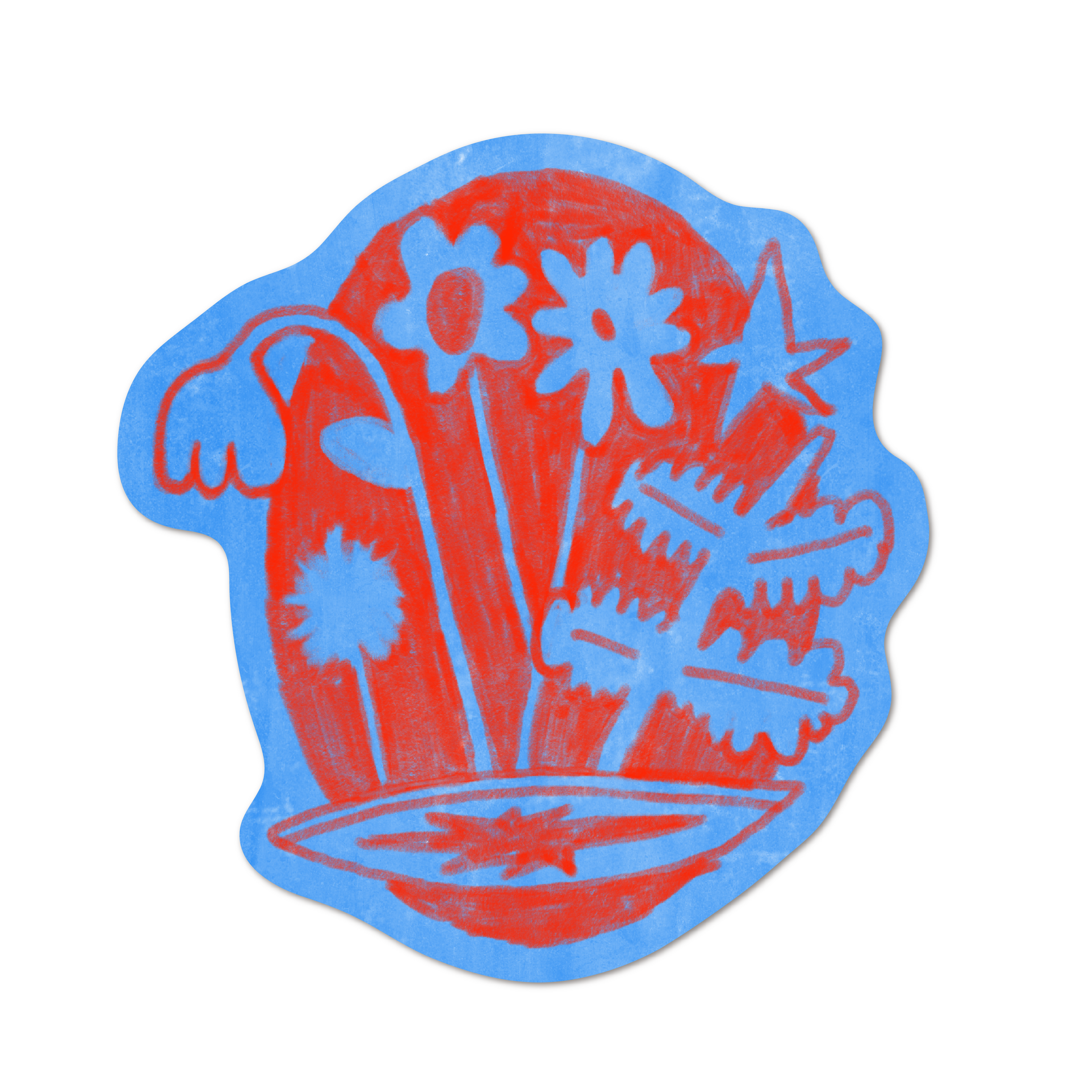 red flowers! sticker